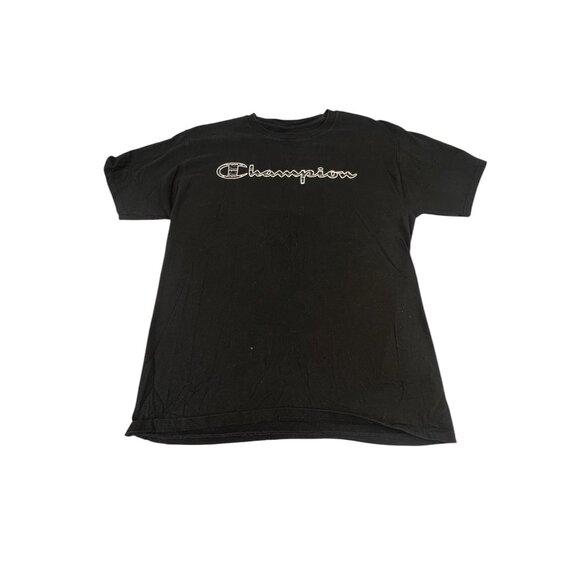 Champion Short Sleeve Logo T-Shirt Black Authentic Athleticwear Size M Goth - Picture 1 of 9